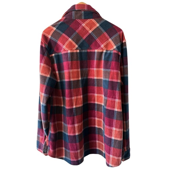 Freedom Foundry Men's Plaid Flannel Shirt Jacket Large Red Orange Black - Picture 2 of 7